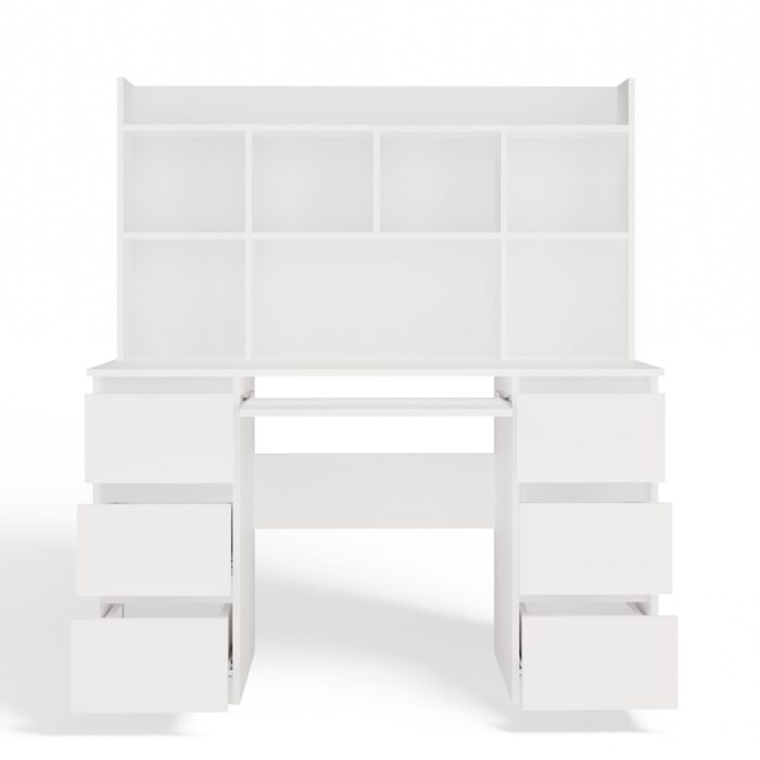 Kuba Workstation with Overhead Shelf – White - Image 11