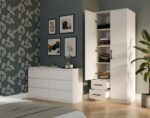 Romana 80 Wardrobe with Mirror in White - Image 4