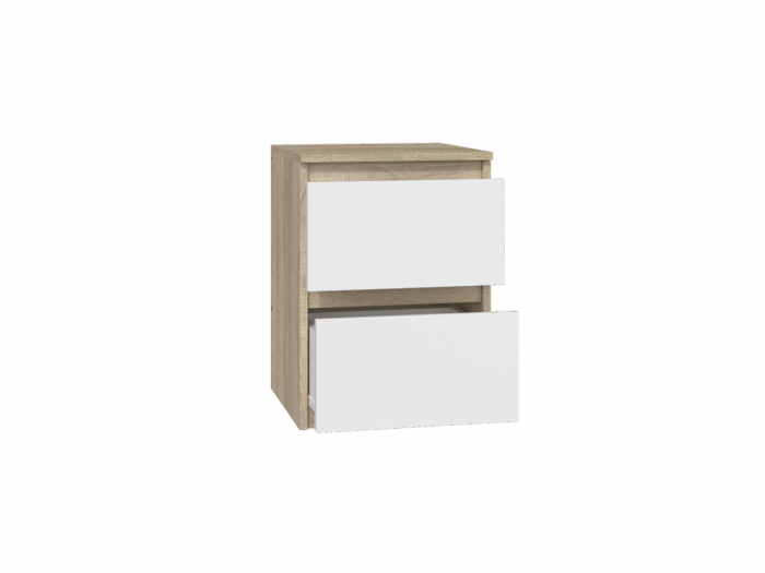 Vero M2 Bedside Table – White & Sonoma Oak - Image 2