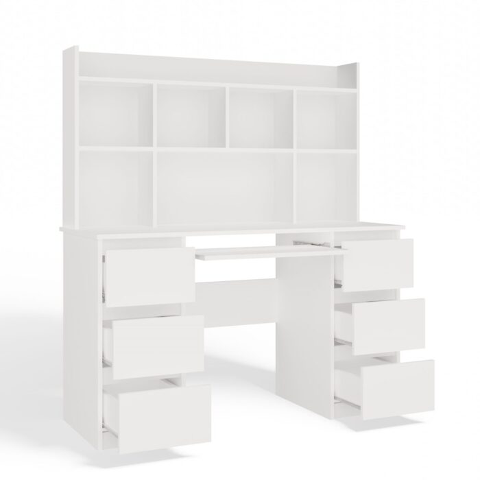 Kuba Workstation with Overhead Shelf – White - Image 12