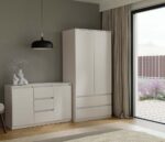 Malwa 2-Door 3-Drawer Chest – Beige Finish - Image 7