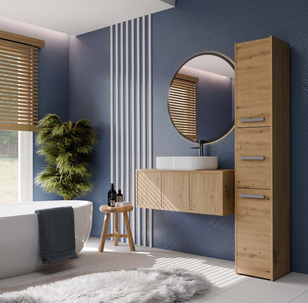 ARTISANS33BOKZM Sara S33 Tall Bathroom Cabinet in Artisan Oak - Image 3