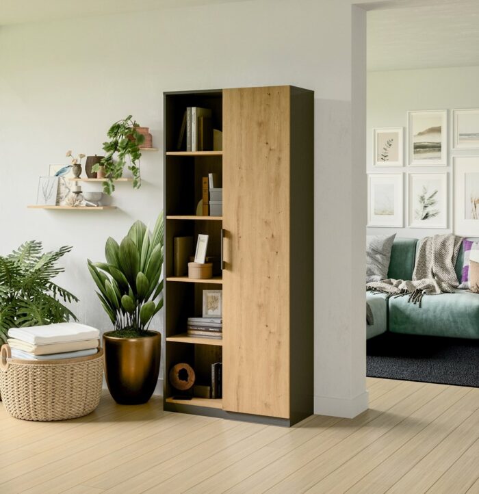Raven RD-80 Anthracite Oak Bookcase - Image 4