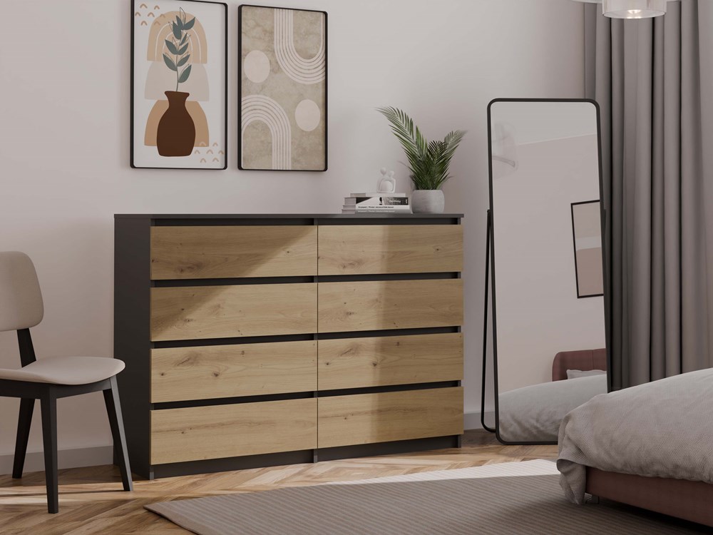 Antracyt_artisan_m140_3 Malwa M8 Dresser - Anthracite & Artisan Oak - Image 4