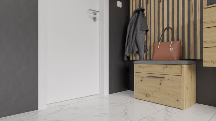Lomera Mini Shoe Cabinet – Oak Effect - Image 5