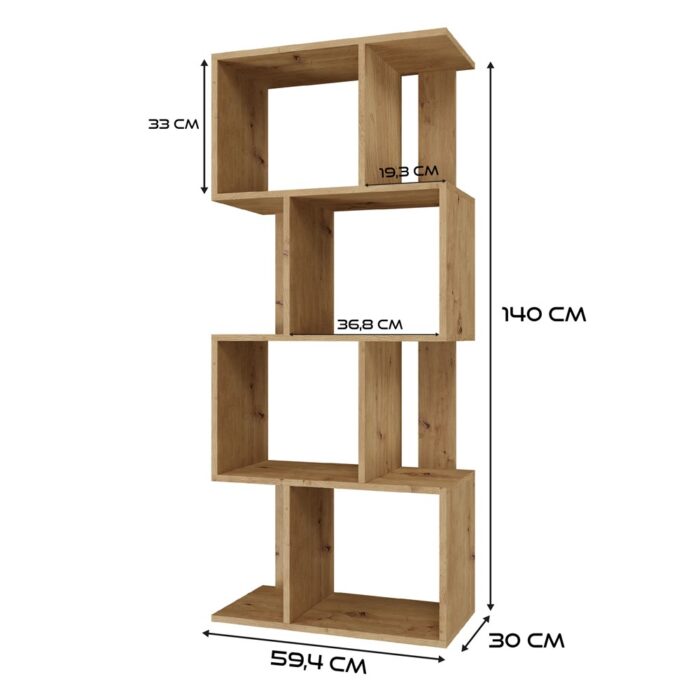 Nexa 4P Oak Shelving Unit - Image 5