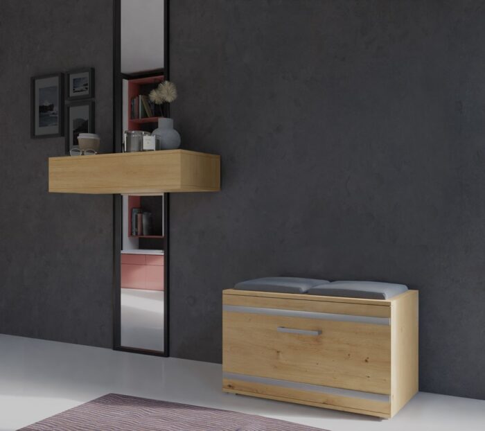 Opira Shoe Cabinet – Oak Finish - Image 6