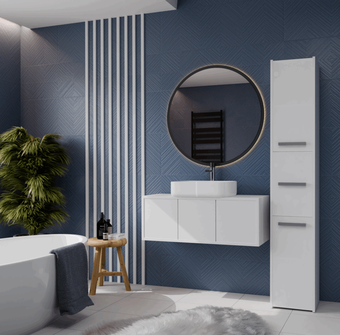 Sara Slim White Cabinet - Image 8