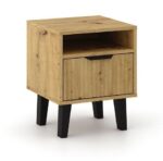 Skandic Slim Bedside Table with Drawer – Oak Effect
