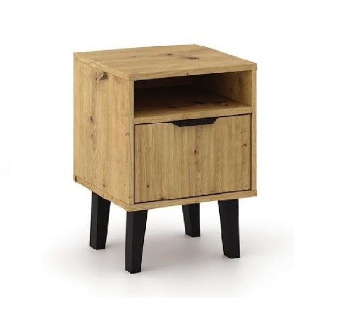 Skandic Slim Bedside Table with Drawer – Oak Effect - Image 6
