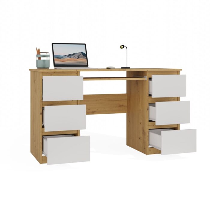 Kuba Writing Desk – Oak & White Finish - Image 2