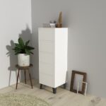 Scandi Tall 5-Drawer Chest – White Finish - Image 6