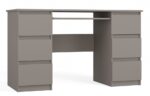 Kuba Clay Grey Desk - 6 Drawers