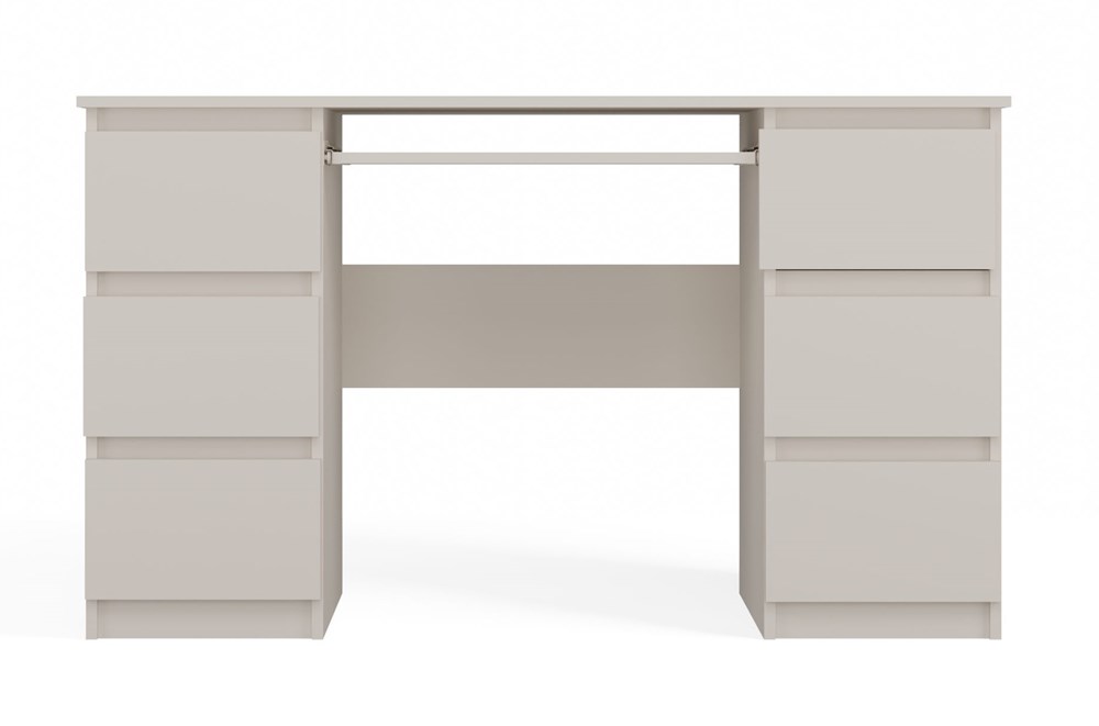Biurkakaszmir0002 Kuba Cashmere Beige Desk - 6 Drawers - Image 3