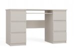Kuba Cashmere Beige Desk - 6 Drawers