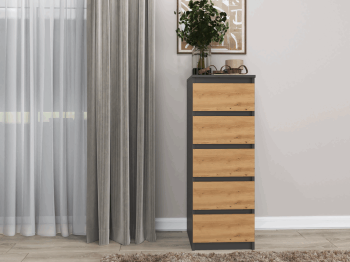 Malwa W5 Anthracite Oak Sideboard - Image 3