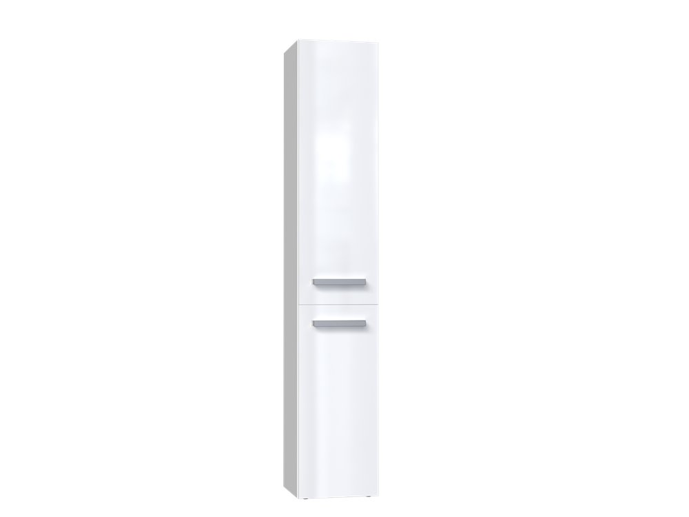 Close_2_0002 Nel II Tall Bathroom Cabinet in White Gloss - Image 3