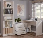 DANY Cashmere Beige Corner Desk - 3 Drawers - Image 2