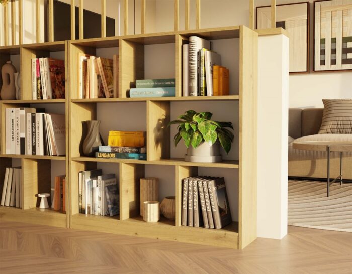 Nexa 8P Oak Bookcase - Image 4