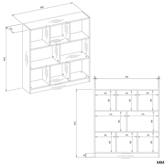 Nexa 8P Dual-Tone Bookcase - Image 7