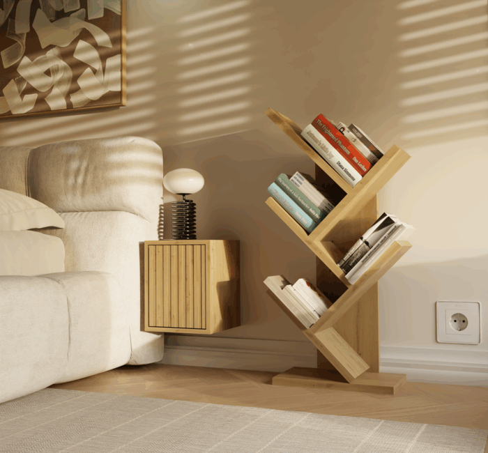 Lumo Mini Oak Shelf Unit - Image 5