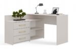 DANY Cashmere Beige Corner Desk - 3 Drawers