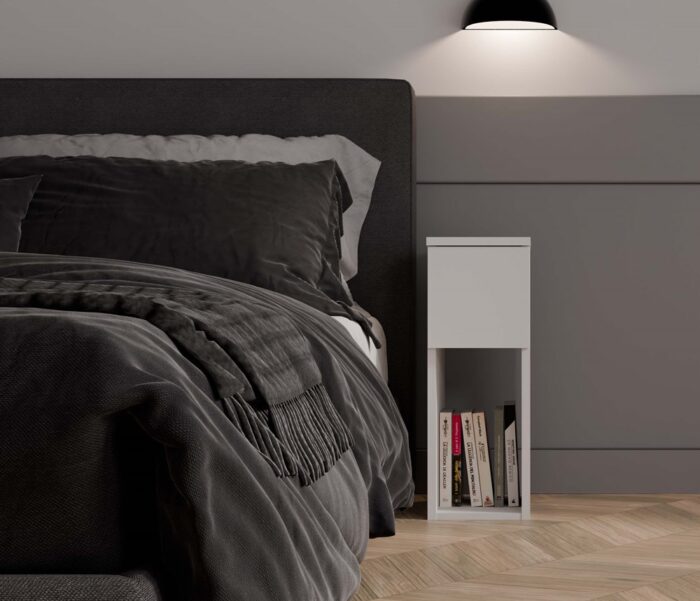 Nova 20 Compact Bedside Table – White - Image 6