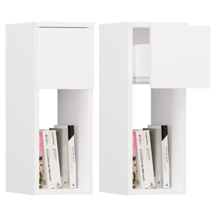 Nova 20 Compact Bedside Table – White