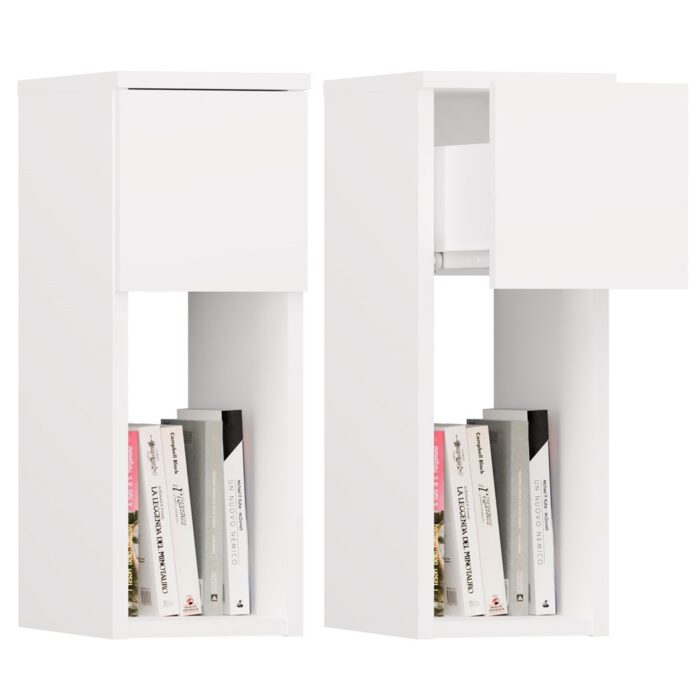Nova 20 Compact Bedside Table – White - Image 1