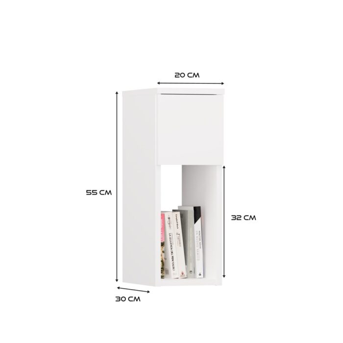 Nova 20 Compact Bedside Table – White - Image 4