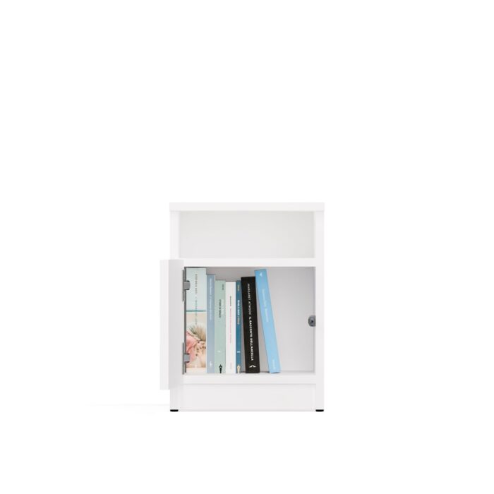Nova 30 Bedside Cabinet with Door – White - Image 2