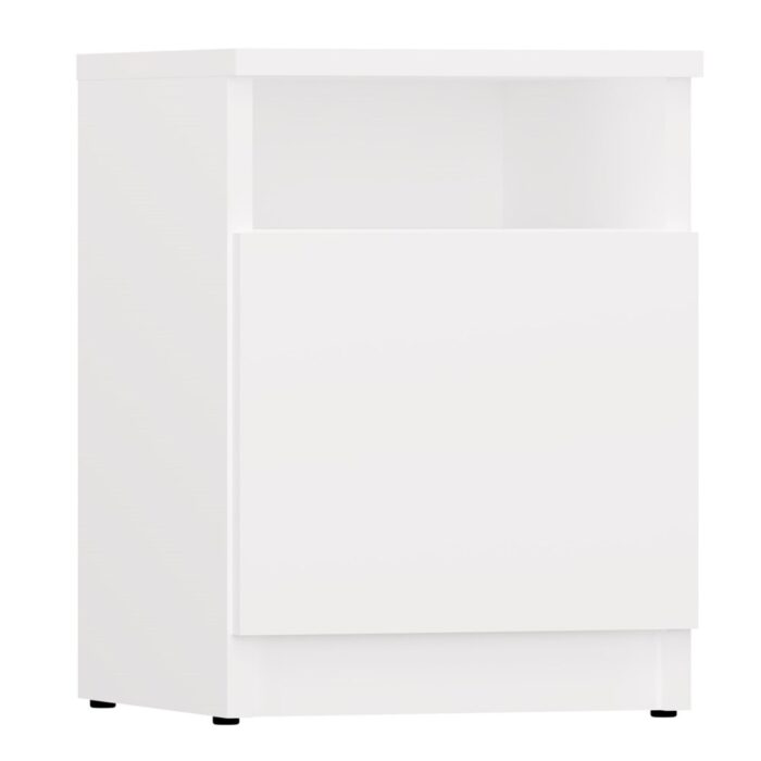 Nova 30 Bedside Cabinet with Door – White - Image 1