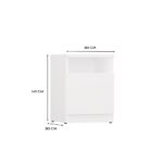 Nova 30 Bedside Cabinet with Door – White - Image 7