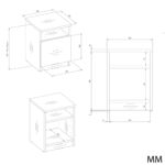 Nova 30 Bedside Cabinet – Anthracite & Oak - Image 5