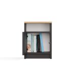 Nova 30 Bedside Cabinet – Anthracite & Oak - Image 6