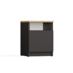 Nova 30 Bedside Cabinet – Anthracite & Oak - Image 9