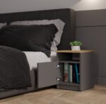 Nova 30 Bedside Cabinet – Anthracite & Oak - Image 4