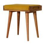 Mustard Velvet Tray Style Footstool - Image 2