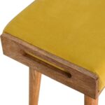 Mustard Velvet Tray Style Footstool - Image 4