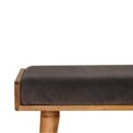 Grey Velvet Tray Style Footstool - Image 3