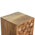 Mini Cube Carved 2 Drawer Bedside - Image 6