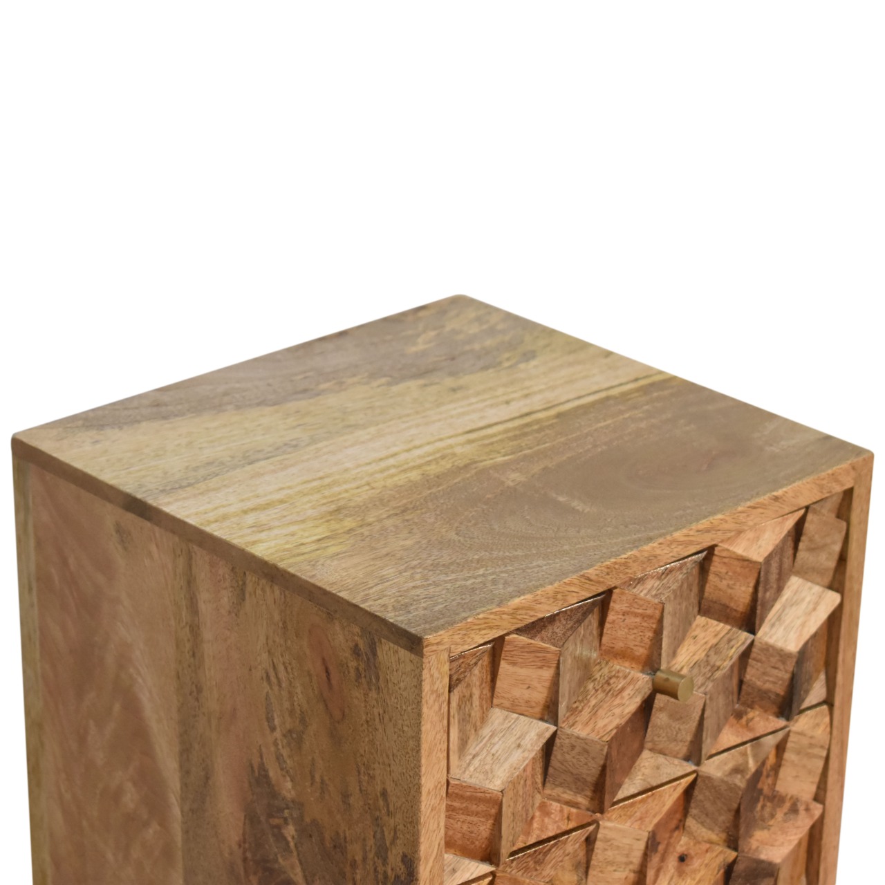 IN1737-5-1.jpg Mini Cube Carved 2 Drawer Bedside - Image 6