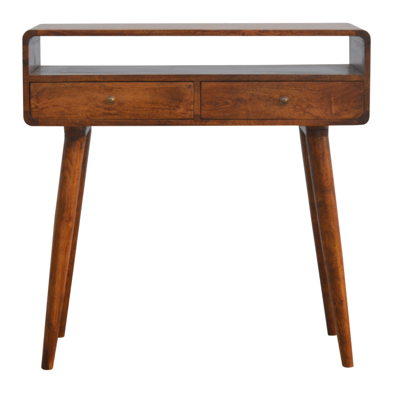 IN311-1.jpg Curved Chestnut Console Table - Image 1