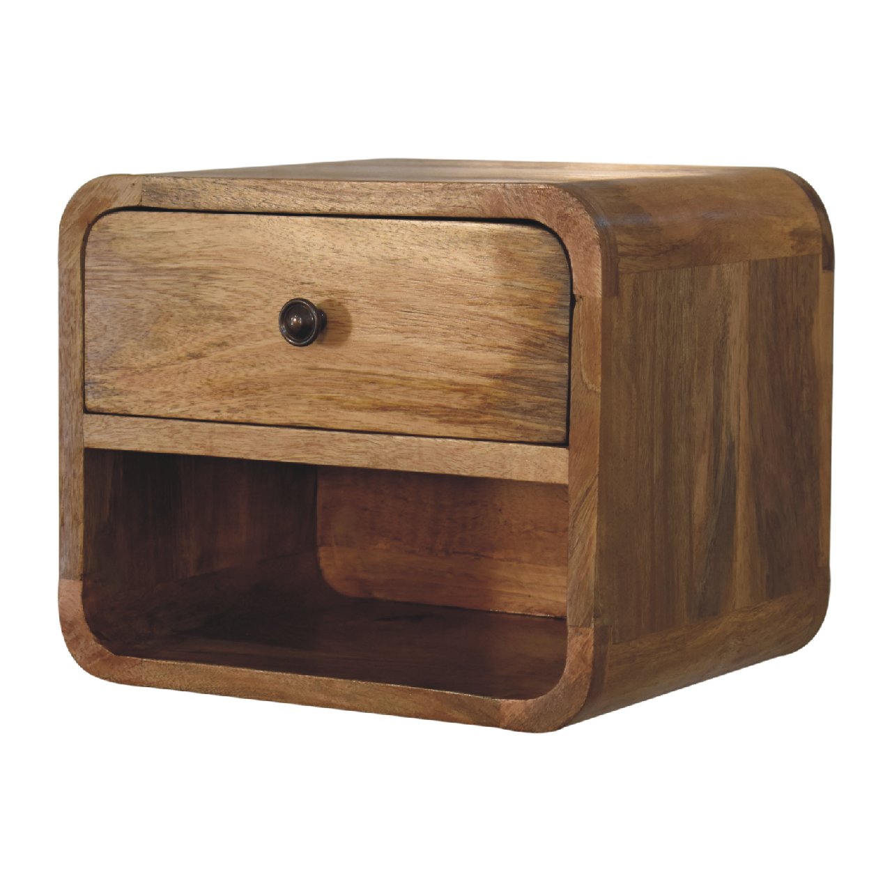 IN3266-3-1.jpg Mini Oak-ish Floating Open Bedside - Image 2