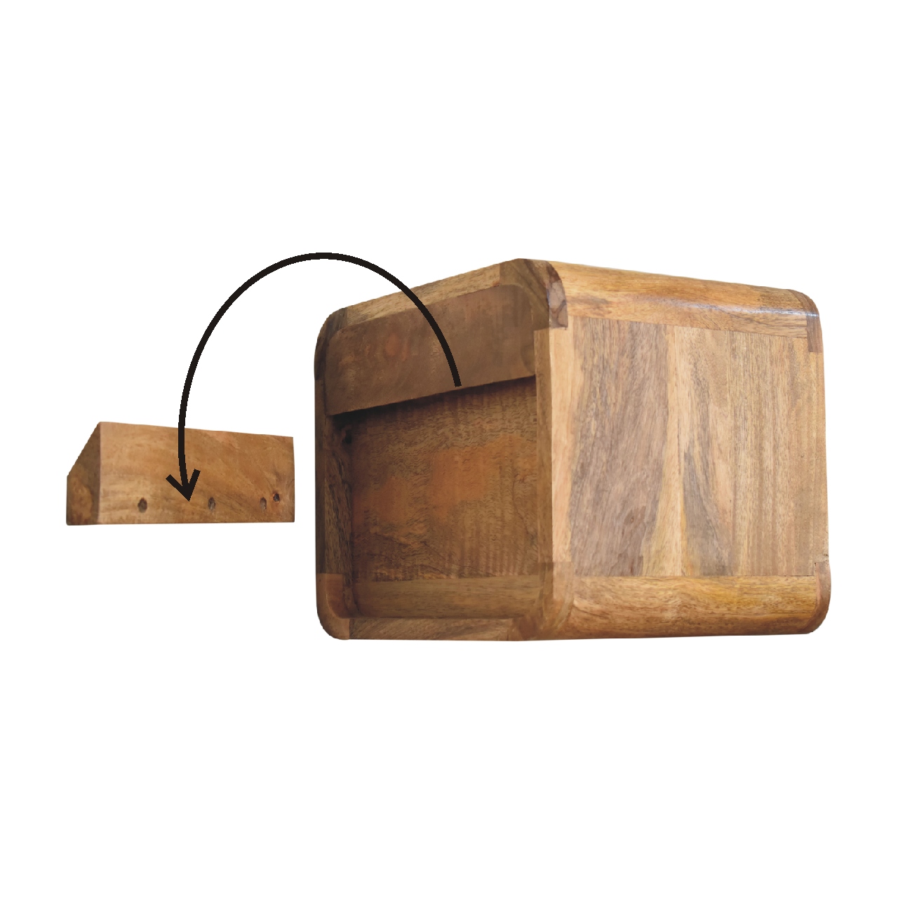 IN3266-9-1.jpg Mini Oak-ish Floating Open Bedside - Image 8