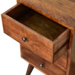 4 Drawer Multi Chestnut Bedside - Image 6