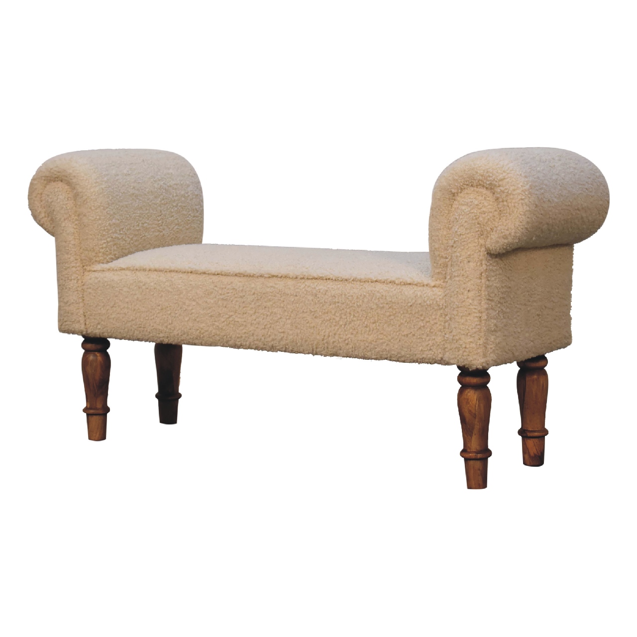 IN3308-2-2.jpg Boucle Cream Bench - Image 1