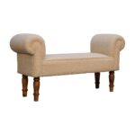 Boucle Cream Bench - Image 2