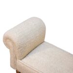 Boucle Cream Bench - Image 4