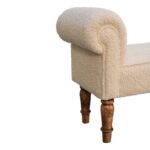 Boucle Cream Bench - Image 6
